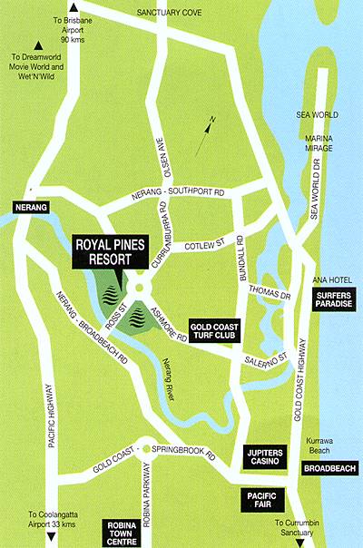 Royal Pines location Map
